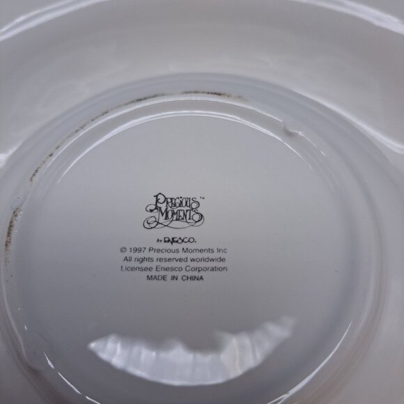 Precious Moments Christmas Chip & Dip Tray 14.25" Ceramic 1997 Vintage - Picture 15 of 16